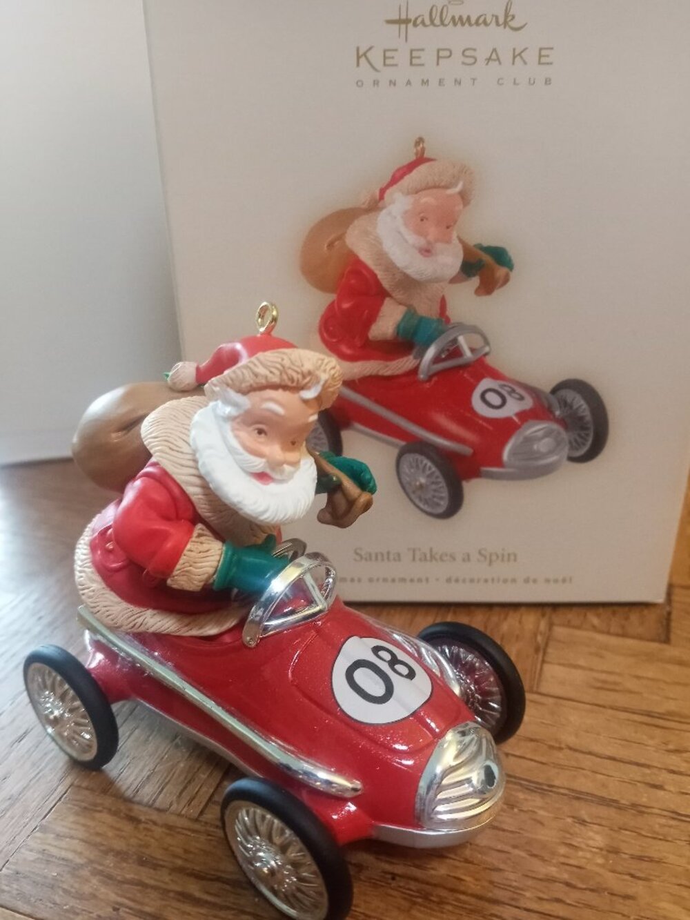 Hallmark Keepsake Santa Takes A Spin Ornanment - 2008
